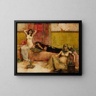Odalisques en intérieur - Maurice Bompard — framed artwork on a wall