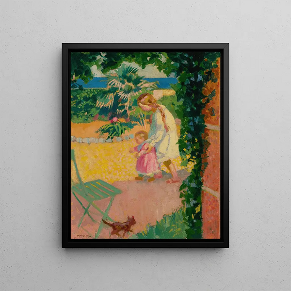 Alo Devant La Maison De Garde - Maurice Denis — framed artwork on a wall