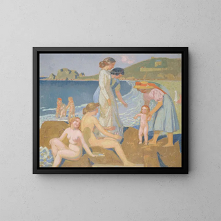 Bathers at Perros-Guirec - Maurice Denis — framed artwork on a wall