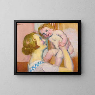 Child nude or Annie and Pauline - Maurice Denis — framed artwork on a wall