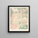 Young woman receiving a bouquet of flowers in a garden - Maurice Denis — framed artwork on a wall