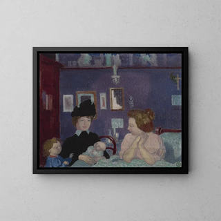 Visit in the purple room - Maurice Denis — framed artwork on a wall