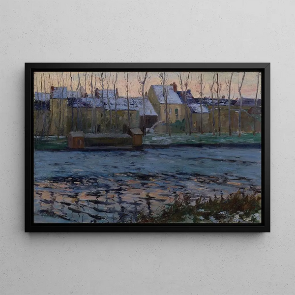 Moret en hiver - Maurice Galbraith Cullen — framed artwork on a wall
