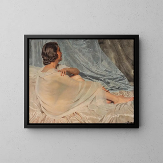 Female Nude Painting - Maurice Joron — framed artwork on a wall