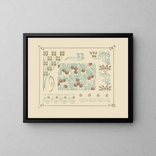 Abstract design painting based on berries and flower buds - Maurice Pillard Verneuil — framed artwork on a wall