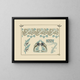 Abstract design painting based on berries and flowers - Maurice Pillard Verneuil — framed artwork on a wall