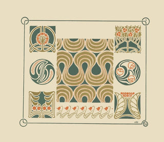an abstract design based on flower buttons, berries, and tulips - Maurice Pillard Verneuil — artwork view