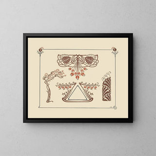 Conception abstraite basée sur des fleurs et des guirlandes - Maurice Pillard Verneuil — framed artwork on a wall
