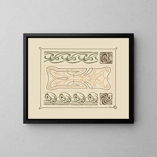 Abstract design based on intertwined curved shapes - Maurice Pillard Verneuil — framed artwork on a wall