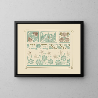 Conception abstraite basée sur des formes de baies de trèfle à quatre feuilles - Maurice Pillard Verneuil — framed artwork on a wall