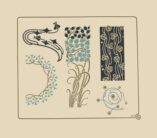 Conception abstraite basée sur de petites feuilles sur des tiges - Maurice Pillard Verneuil — artwork view