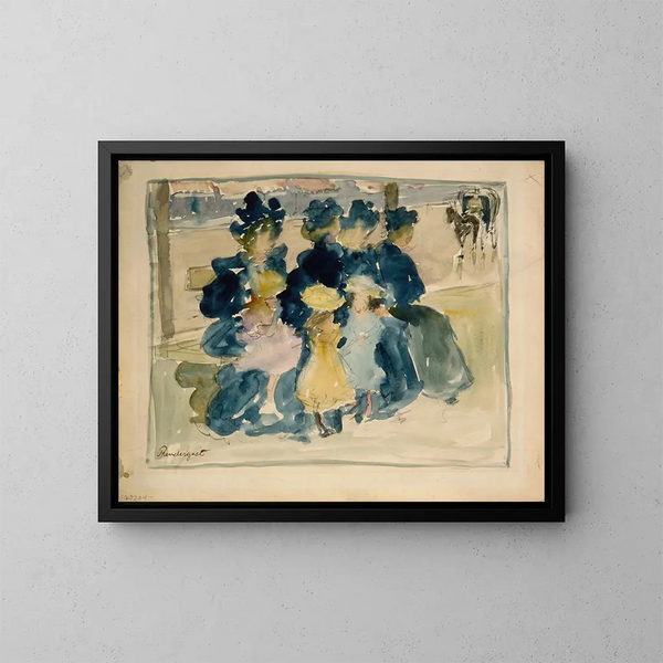 Le long du boulevard - Maurice Prendergast — framed artwork on a wall