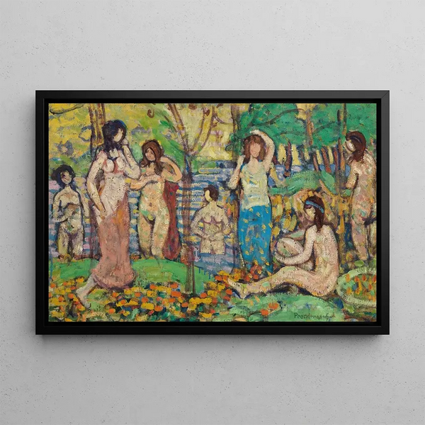Beach No. 3 - Maurice Prendergast — framed artwork on a wall