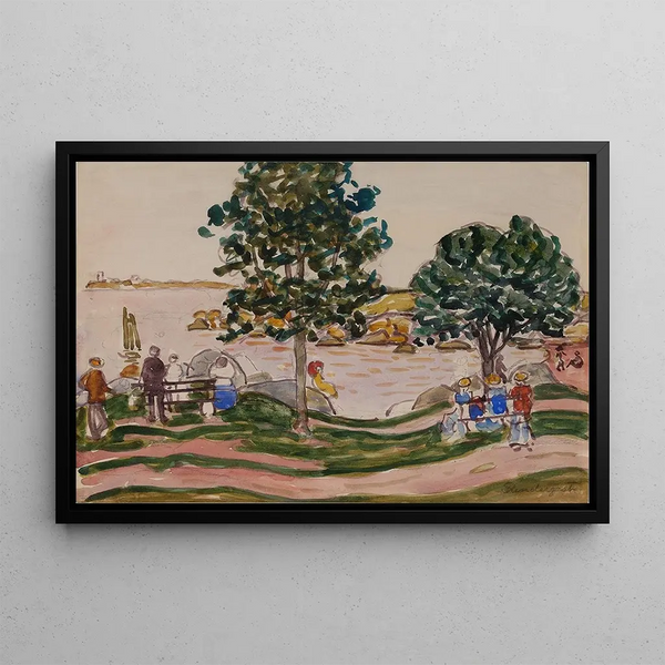 Winding Road in New England - Maurice Prendergast — framed artwork on a wall
