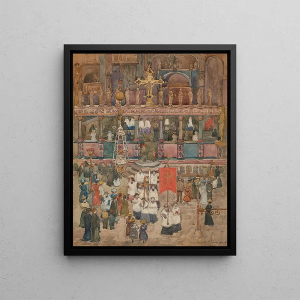 Easter Procession Saint-Marc - Maurice Prendergast — framed artwork on a wall