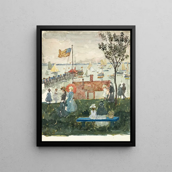 Excursionnistes Nahant - Maurice Prendergast — framed artwork on a wall