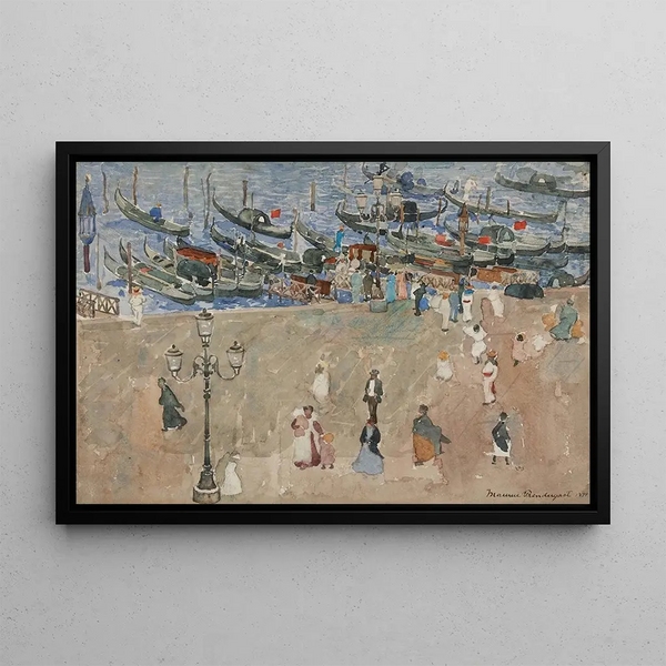 Gray Day Venice - Maurice Prendergast — framed artwork on a wall