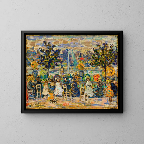In the Gardens of Luxembourg - Maurice Prendergast — framed artwork on a wall