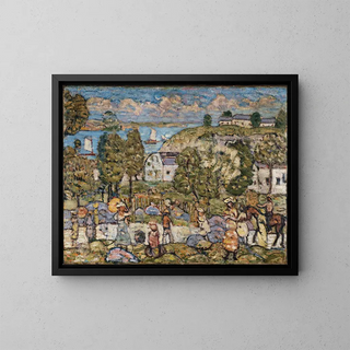 Landscape Painting near Nahant - Maurice Prendergast — framed artwork on a wall