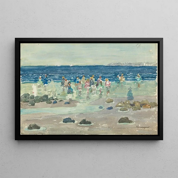 Low Tide - Maurice Prendergast — framed artwork on a wall