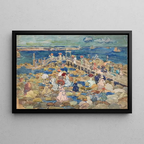 Low tide at Beachmont - Maurice Prendergast — framed artwork on a wall