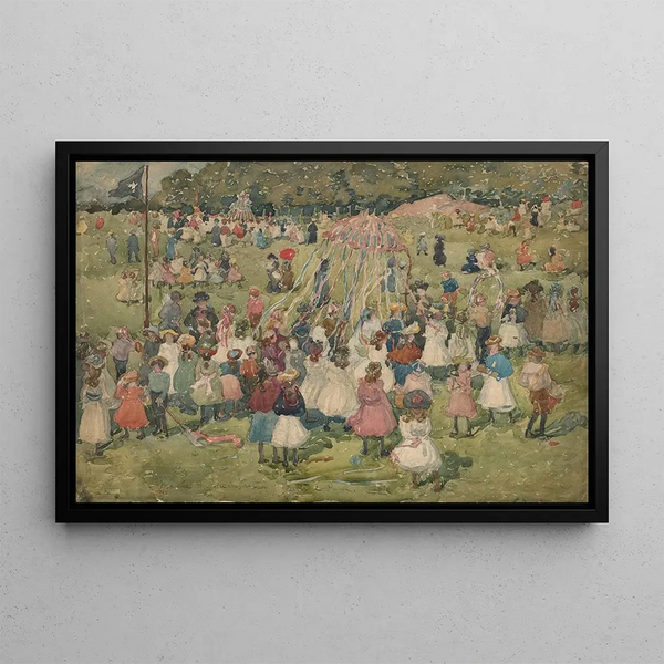 May Day in Central Park - Maurice Prendergast — framed artwork on a wall