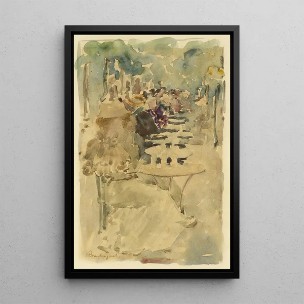 Outdoor Café Painting - Maurice Prendergast — framed artwork on a wall