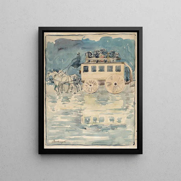 Omnibus parisien - Maurice Prendergast — framed artwork on a wall