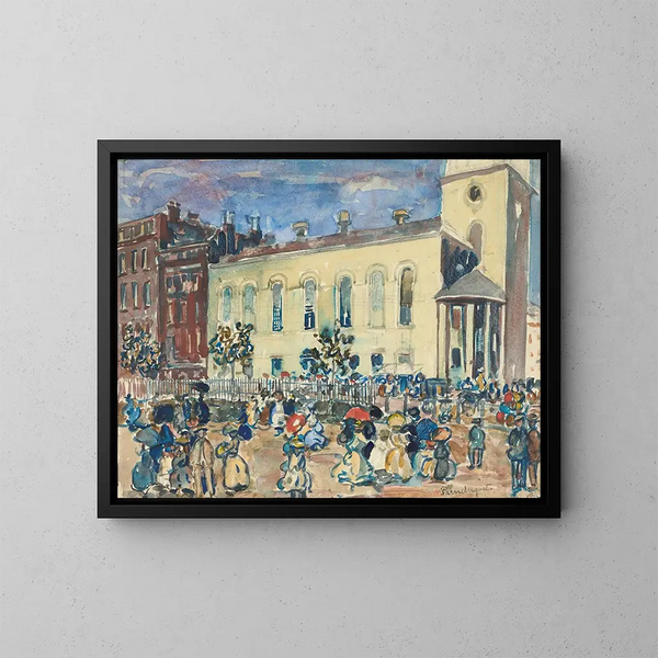 Church of Park Street in Boston - Maurice Prendergast — framed artwork on a wall