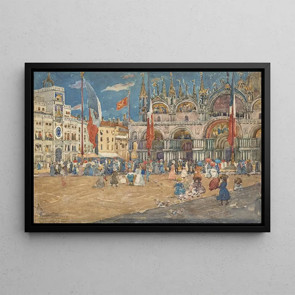 Place Saint-Marc - Maurice Prendergast — framed artwork on a wall