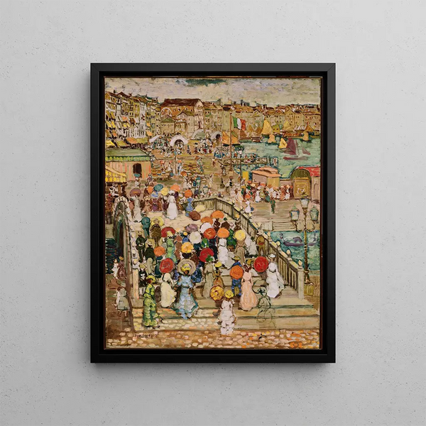Pont de paille - Maurice Prendergast — framed artwork on a wall