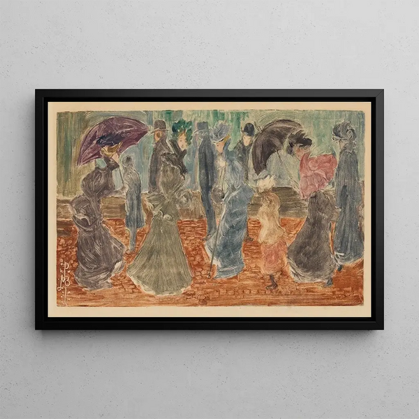 Rainy Day in Boston - Maurice Prendergast — framed artwork on a wall