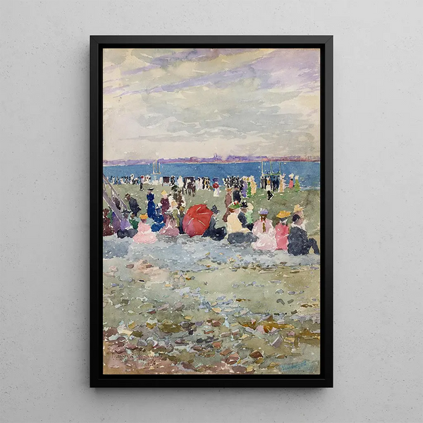 Beach at Revere - Maurice Prendergast — framed artwork on a wall