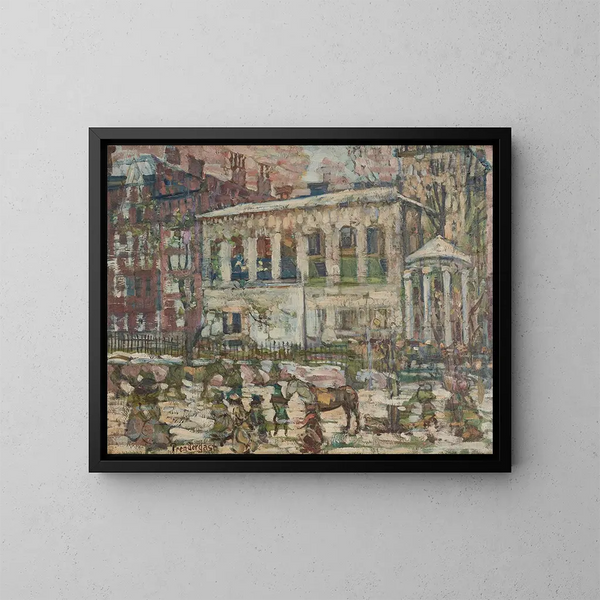 Snow Day in Boston - Maurice Prendergast — framed artwork on a wall