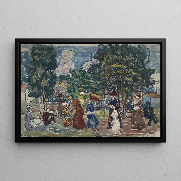 Sunday Promenade - Maurice Prendergast — framed artwork on a wall