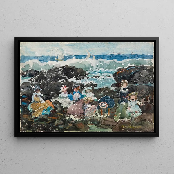 Waves Cohasset - Maurice Prendergast — framed artwork on a wall
