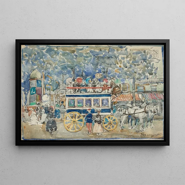L'Omnibus de Paris - Maurice Prendergast — framed artwork on a wall