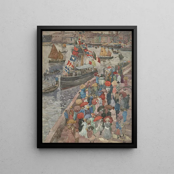 Le Quai Venise - Maurice Prendergast — framed artwork on a wall