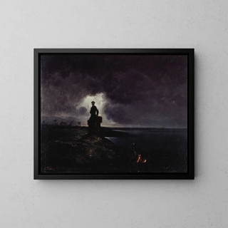 Fantastic scene - Maurice Sand — framed artwork on a wall