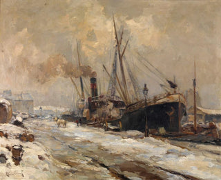 Port of Antwerp in winter - Maurits Blieck — artwork view