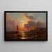 Early Morning at Sea off the Coast - Mauritz Frederick Hendrick de Haas — framed artwork on a wall