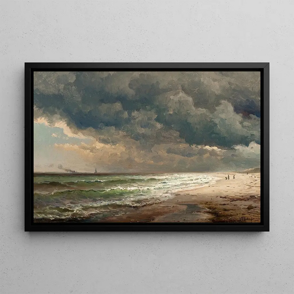 Long Island Beach - Mauritz Frederick Hendrick de Haas — framed artwork on a wall