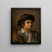 Portrait of a Boy with a Hat - Maurycy Gottlieb — framed artwork on a wall