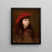 Portrait of a Girl with a Red Beret - Maurycy Trębacz — framed artwork on a wall