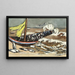 Marine brown painting with seagulls - Max Beckmann — framed artwork on a wall