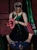 Masque de carnaval Colombine verte violette et rose - Max Beckmann — artwork view