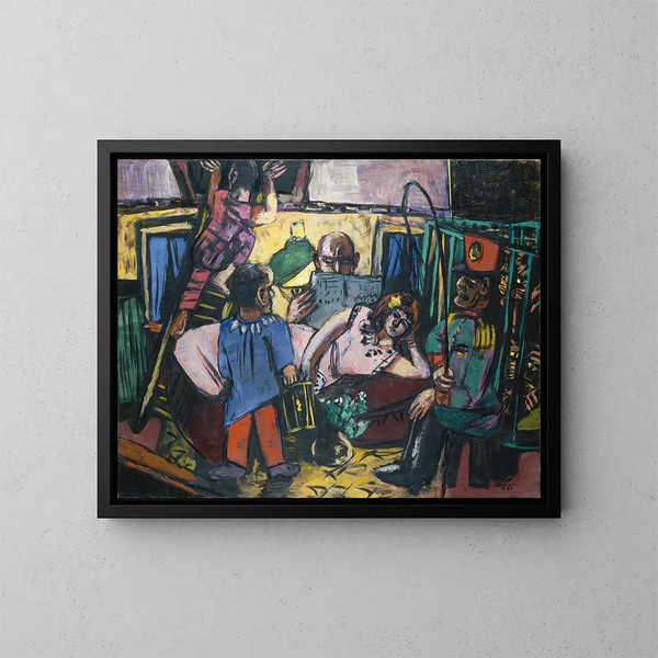Circus Caravan Painting - Max Beckmann — framed artwork on a wall