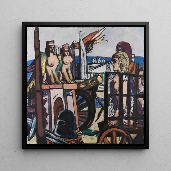 The Transport of the Sphinx - Max Beckmann — framed artwork on a wall