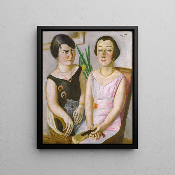 Double portrait painting - Max Beckmann — framed artwork on a wall