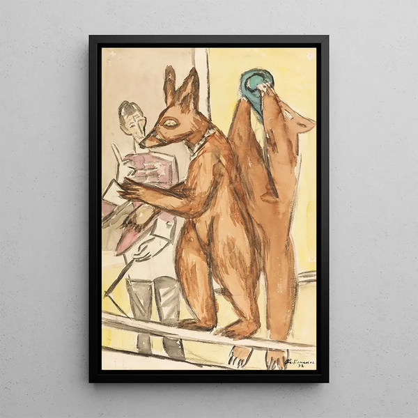 Bears Upright - Max Beckmann — framed artwork on a wall